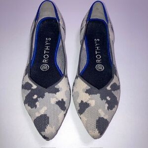 Rothy’s The Point Flat Ash Gray Camo Camouflage